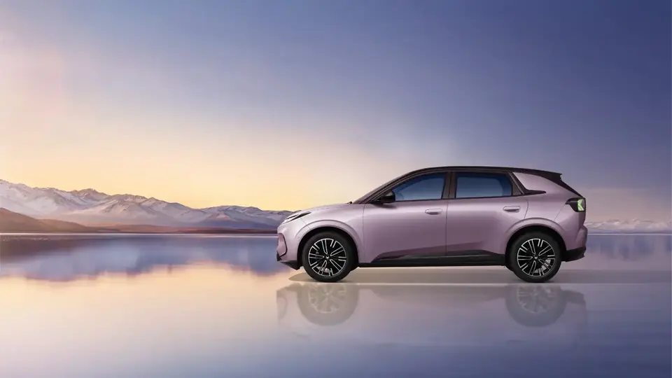 ARCFOX electric car beside a still lake